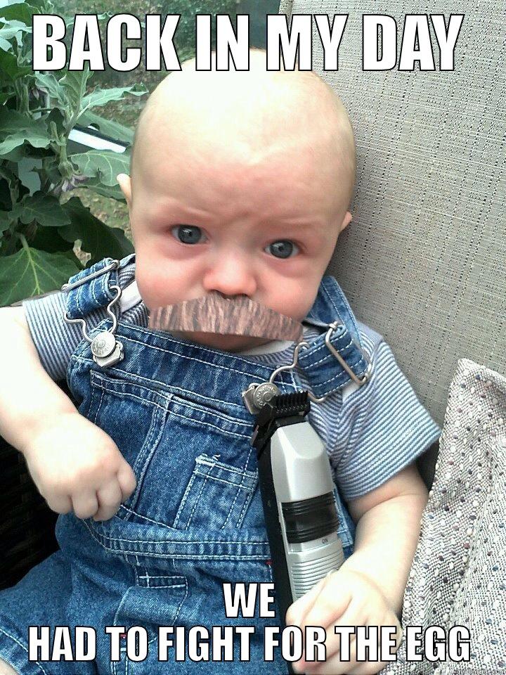 BACK IN MY DAY WE HAD TO FIGHT FOR THE EGG Misc