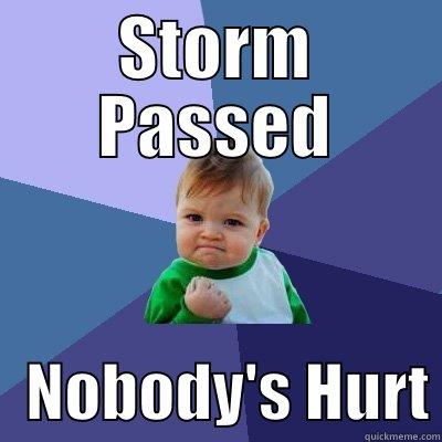 STORM PASSED    NOBODY'S HURT Success Kid