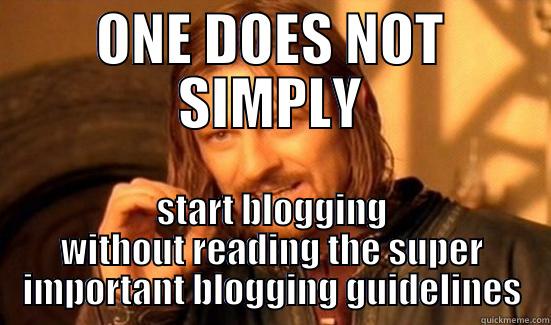 ONE DOES NOT SIMPLY START BLOGGING WITHOUT READING THE SUPER IMPORTANT BLOGGING GUIDELINES Boromir
