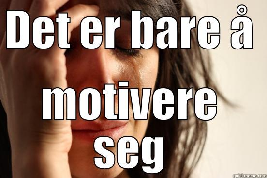 DET ER BARE Å MOTIVERE SEG First World Problems