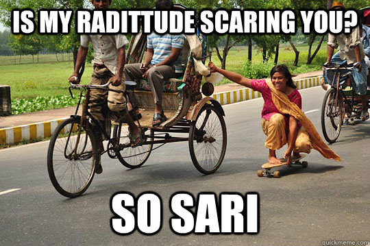 Is my radittude scaring you? so sari - Is my radittude scaring you? so sari  skating indian woman