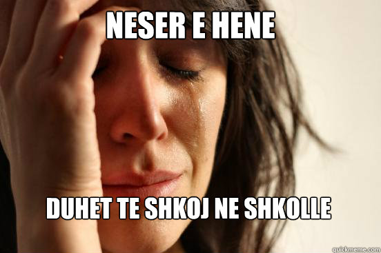 neser e hene duhet te shkoj ne shkolle  First World Problems