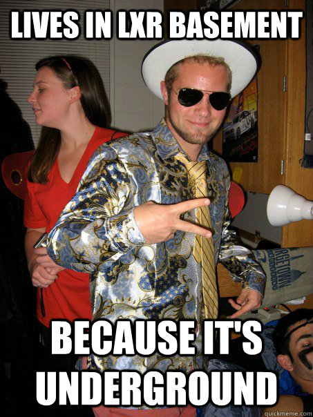 lives in lxr basement because it's underground  Georgetown Hipster Male