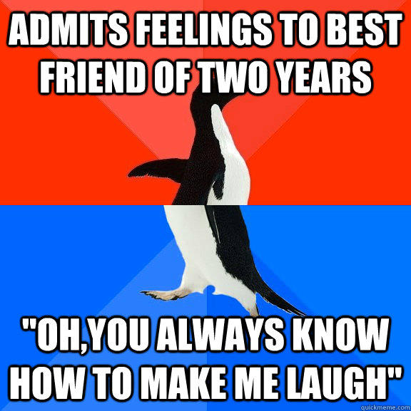 Admits feelings to best friend of two years 