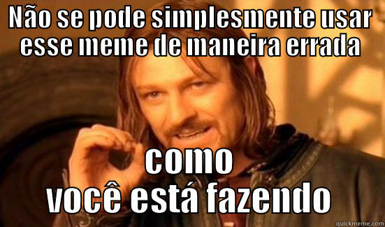NÃO SE PODE SIMPLESMENTE USAR ESSE MEME DE MANEIRA ERRADA COMO VOCÊ ESTÁ FAZENDO Boromir