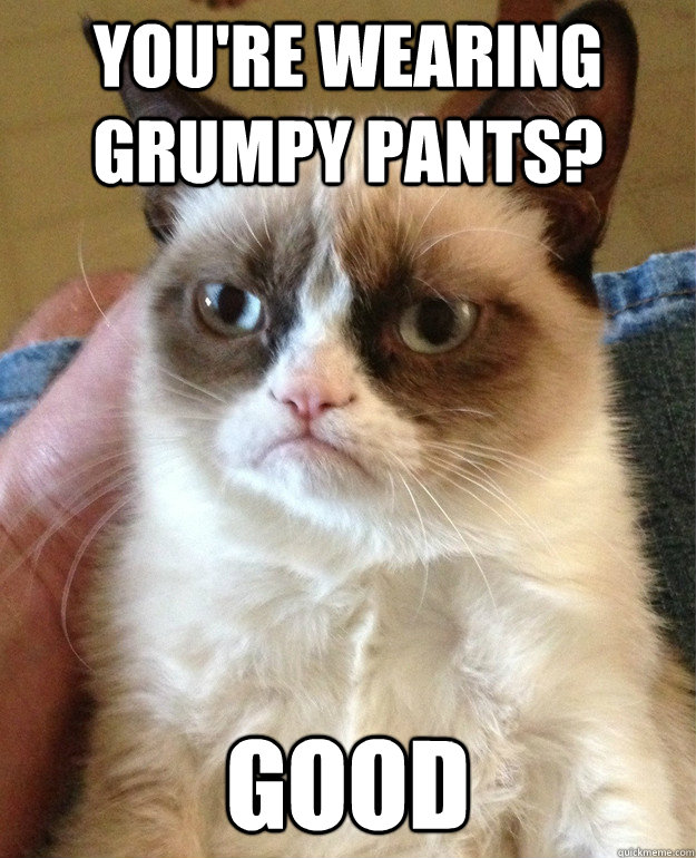you're wearing grumpy pants? good - you're wearing grumpy pants? good  Misc