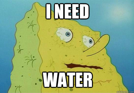 WATER I NEED  Spongebob water