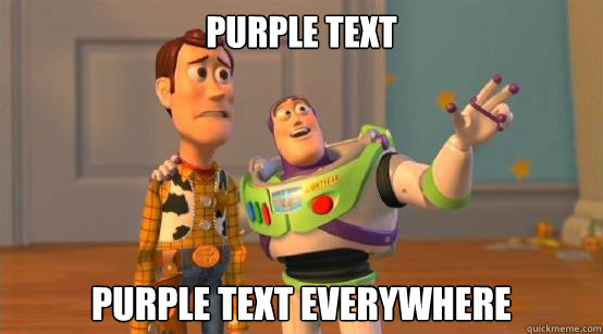 Purple TEXT Purple text everywhere  Buzz Glitter