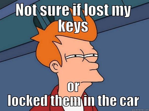 NOT SURE IF LOST MY KEYS OR LOCKED THEM IN THE CAR Futurama Fry