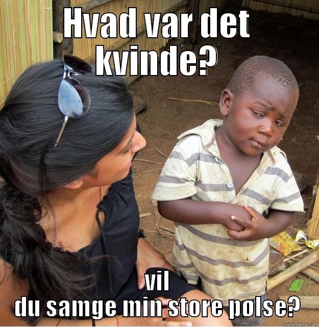 HVAD VAR DET KVINDE? VIL DU SAMGE MIN STORE PØLSE? Skeptical Third World Kid