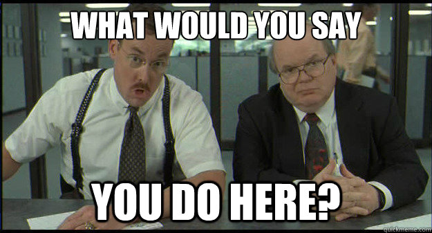 Office Space Meme: What would you say you do here?