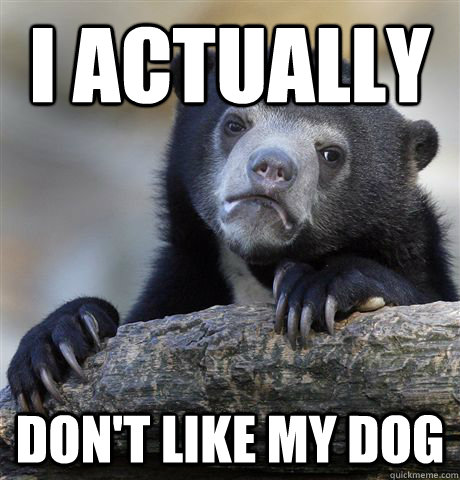 I actually don't like my dog - I actually don't like my dog  Confession Bear