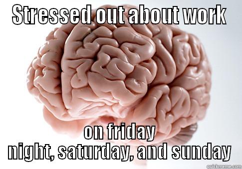 Work Weekend of Doom - STRESSED OUT ABOUT WORK ON FRIDAY NIGHT, SATURDAY, AND SUNDAY Scumbag Brain