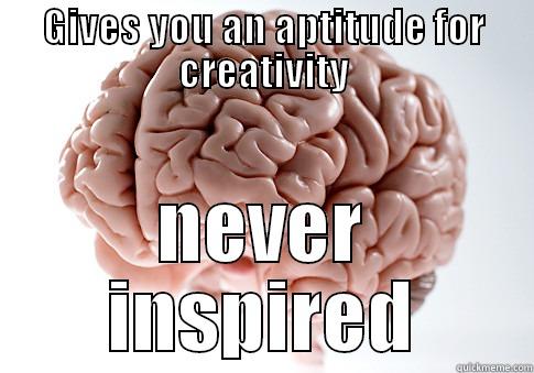 GIVES YOU AN APTITUDE FOR CREATIVITY NEVER INSPIRED Scumbag Brain