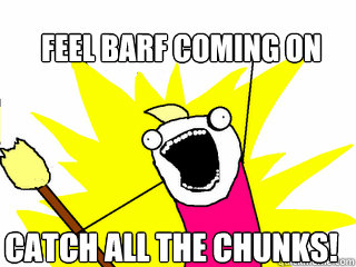 Feel barf coming on catch all the chunks!  All The Things