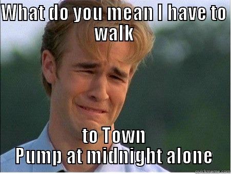 WHAT DO YOU MEAN I HAVE TO WALK TO TOWN PUMP AT MIDNIGHT ALONE 1990s Problems