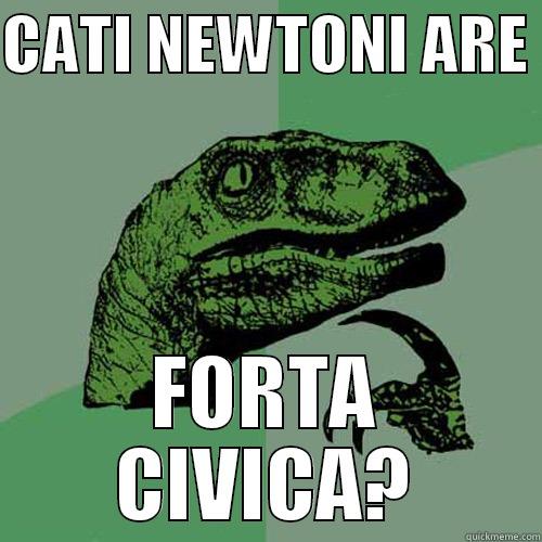 CATI NEWTONI ARE  FORTA CIVICA? Philosoraptor