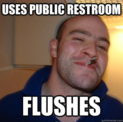 uses public restroom flushes  GGG plays SC