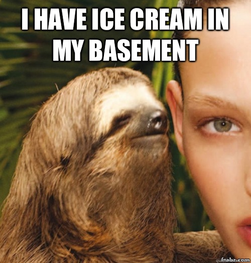 I have ice cream in my basement   rape sloth