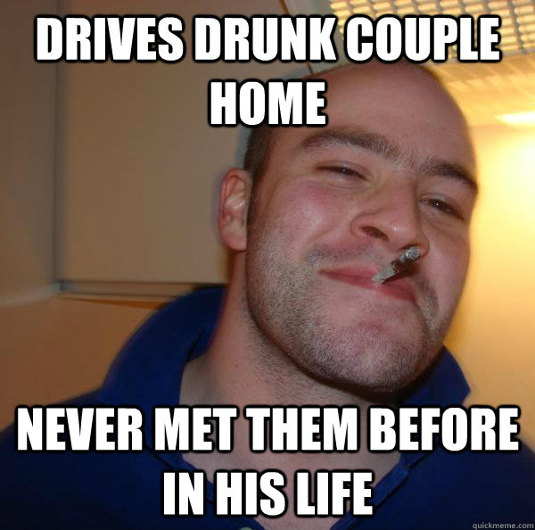 Drives drunk couple home Never met them before in his life - Drives drunk couple home Never met them before in his life  Misc