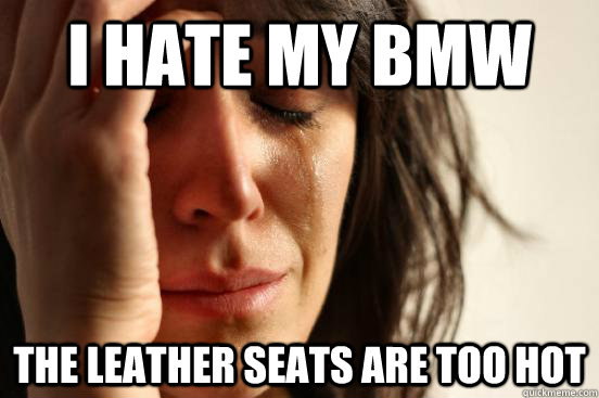 I hate my BMW The leather seats are too hot   First World Problems