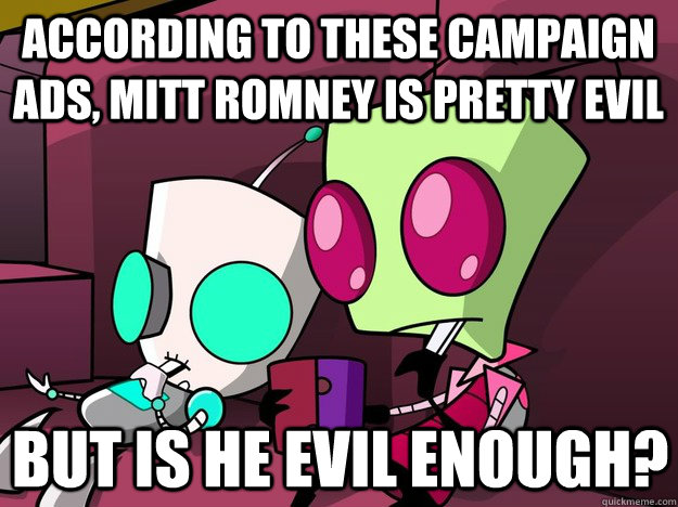 According to these campaign ads, Mitt Romney is pretty evil But is he evil enough?  