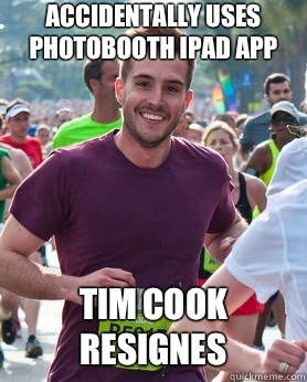 Accidentally Uses Photobooth iPad app Tim Cook resignes  Ridiculously photogenic guy
