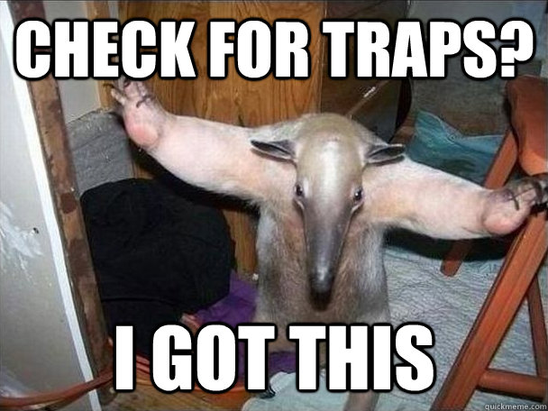 Check for traps? i got this  I got this