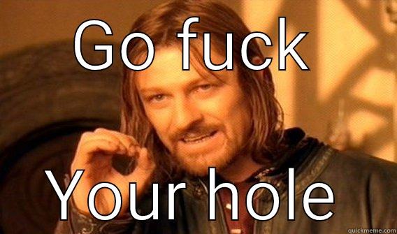 Go fuck - GO FUCK YOUR HOLE One Does Not Simply