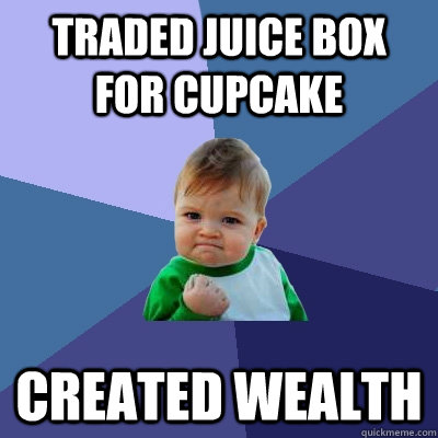 traded juice box for cupcake created wealth  Success Kid