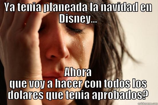Dolares - Disney - Fiscal - YA TENIA PLANEADA LA NAVIDAD EN DISNEY... AHORA QUE VOY A HACER CON TODOS LOS DOLARES QUE TENIA APROBADOS? First World Problems