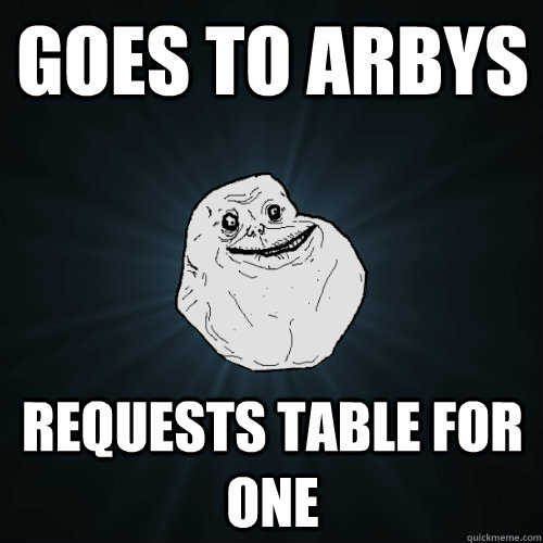 Goes to Arbys requests table for one  Forever Alone