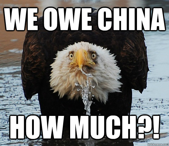 We owe China How much?!  Surprised Eagle
