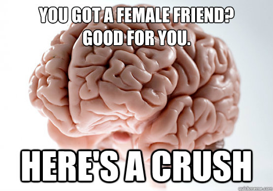 you got a female friend? 
good for you. here's a crush  Scumbag Brain make you late to work
