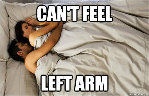 can't feel Left arm  spooning couple