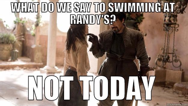 randys HOUSE - WHAT DO WE SAY TO SWIMMING AT RANDY'S? NOT TODAY Arya not today