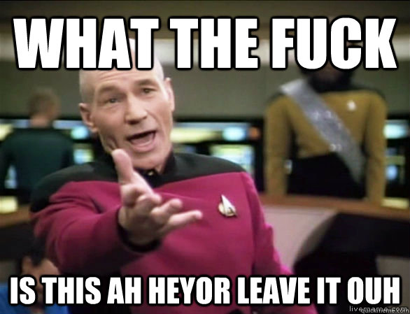what the fuck is this ah heyor leave it ouh   Annoyed Picard HD