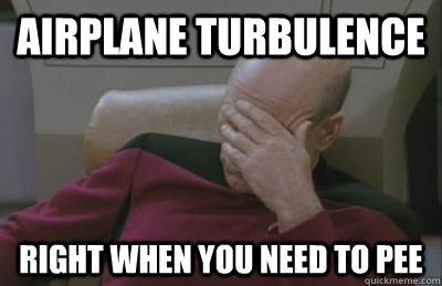 airplane turbulence right when you need to pee  airplane turbulence
