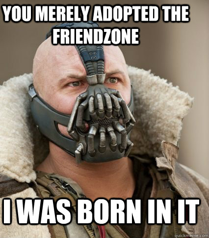 You merely adopted the Friendzone I was born in it  