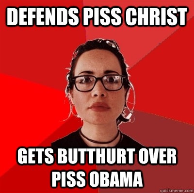 defends piss christ gets butthurt over piss obama  Liberal Douche Garofalo