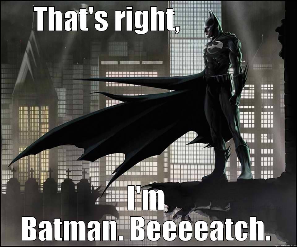 THAT'S RIGHT,               I'M BATMAN. BEEEEATCH. Misc