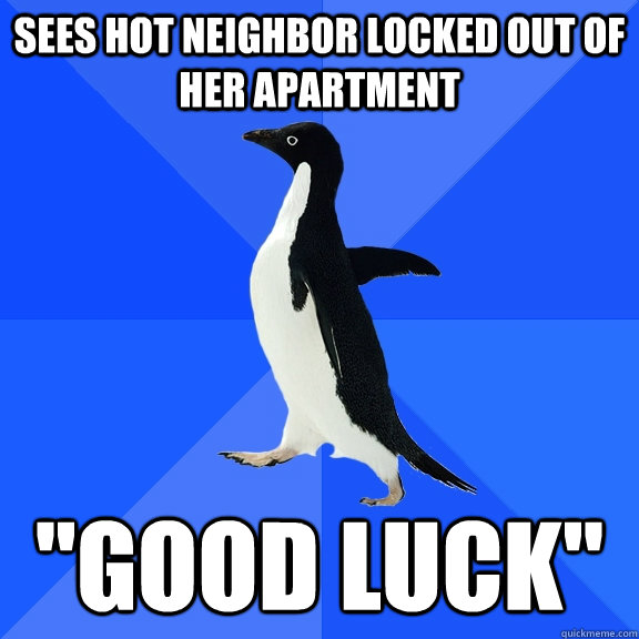 Sees hot neighbor locked out of her apartment 