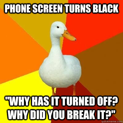 Phone screen turns black 