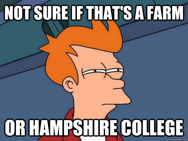 Not sure if that's a farm Or Hampshire College  Futurama Fry