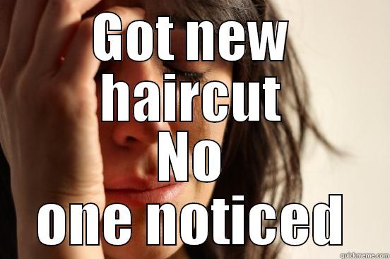 GOT NEW HAIRCUT NO ONE NOTICED First World Problems