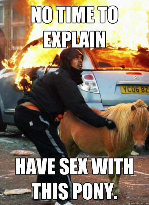 No time to explain Have sex with this pony.  