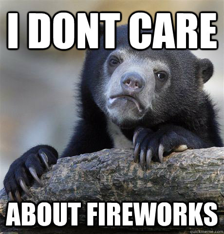 I dont care about fireworks  Confession Bear