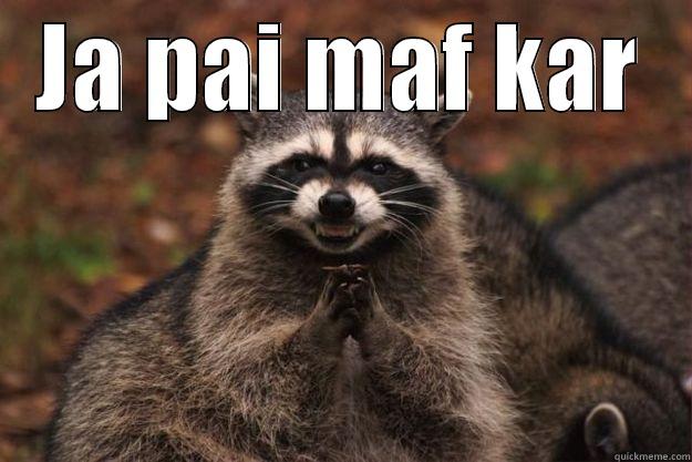 JA PAI MAF KAR  Evil Plotting Raccoon