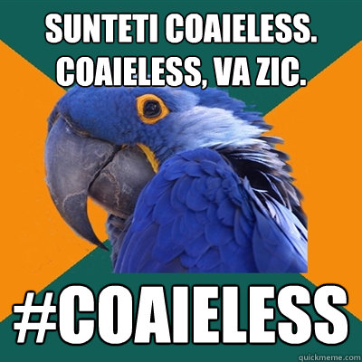 Sunteti coaieless. Coaieless, va zic. #COAIELESS  Paranoid Parrot
