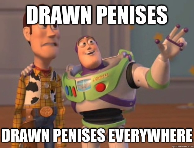 Drawn penises Drawn penises everywhere  Buzz Lightyear